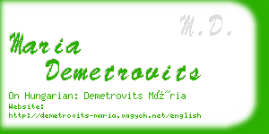 maria demetrovits business card